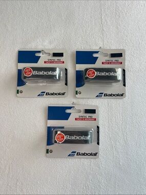 Babolat Syntec Pro Replacement Grip Tennis Racquet Black 3 Pack New Used On Tour